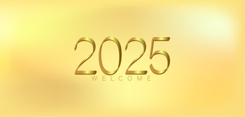 A festive gold background featuring the golden numbers 2025 to celebrate the New Year with elegance and joy