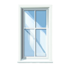 A clear glass window with no decorations. png, transparent background.