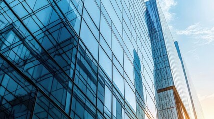 Modern Corporate Building with Sleek Glass Reflection