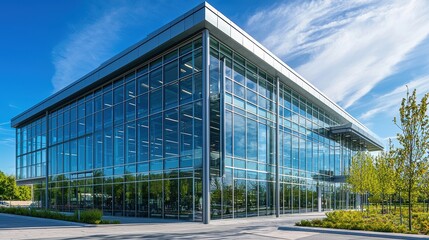 Obraz premium Modern Glass Corporate Headquarters Building