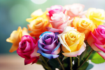 Bunch of colorful roses