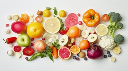 A Colorful Display of Fresh Fruits and Vegetables