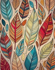 Colorful feather pattern