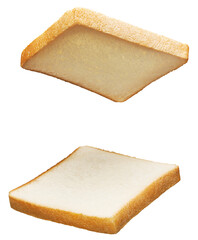 Two slices of white bread isolated