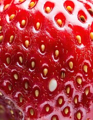 Closeup of a red strawberry
