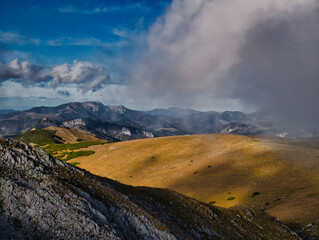 Beautiful Autumn day on a Hohe Veitsch mountain in Alps