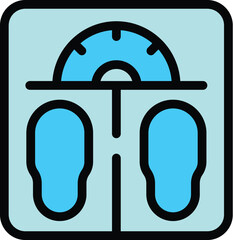 Bathroom scale icon depicting a device for measuring weight, often used for personal health monitoring