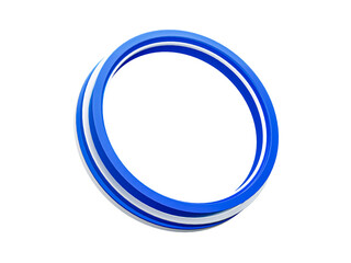 Blue Circle Social Media Profile 3D Frame Isolated on Transparent Background