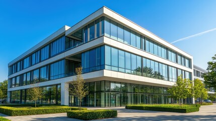 Obraz premium Modern Corporate Building with Sleek Glass Facade
