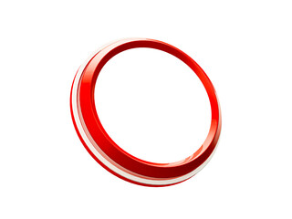 Red Circle Social Media Profile 3D Frame Isolated on Transparent Background