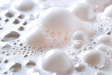 Translucent and reflective soap bubbles in close-up