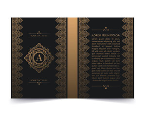 Luxury gold ornamental book cover design