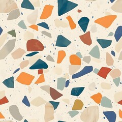 Seamless vector pattern with shells and starfish for summer wallpaper