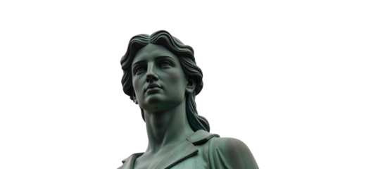 Statue depicted on an isolated transparent PNG background