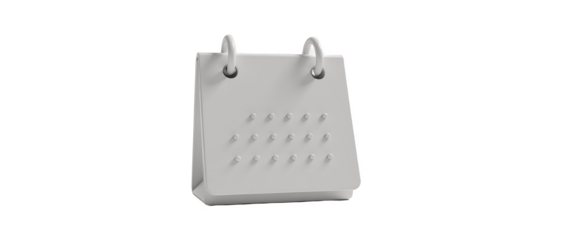 Calendar 3D icon isolated as an transparent PNG