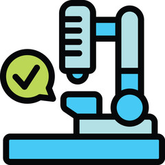 This icon of a microscope represents accuracy and precision in scientific research and laboratory analysis