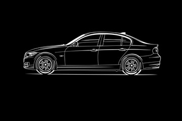 Hand drawn car outline vector image. Vehicle art. Automotive Pattern.