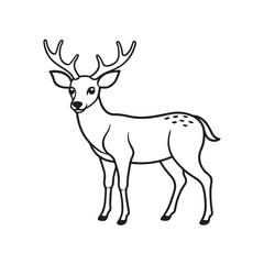 Deer line art vector style illustration