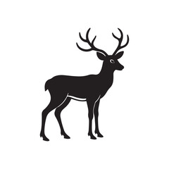 Deer silhouette vector style illustration