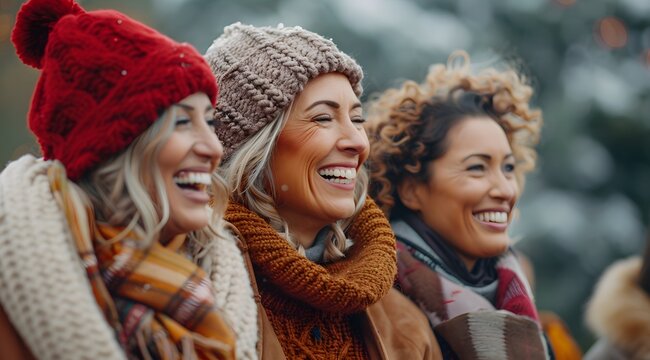 Girl Power and Friendship: Happy and Strong Women Enjoying a Fun Day