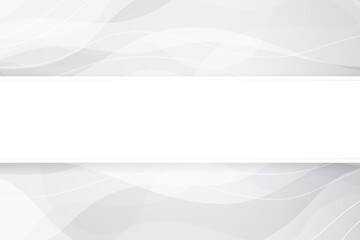 Obraz premium White banner with wavy white satin texture with a smooth flow background. Ideal for minimalist and luxury design concepts.