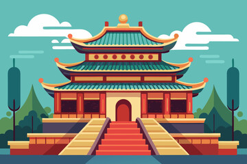 Chinese temple vector illustration