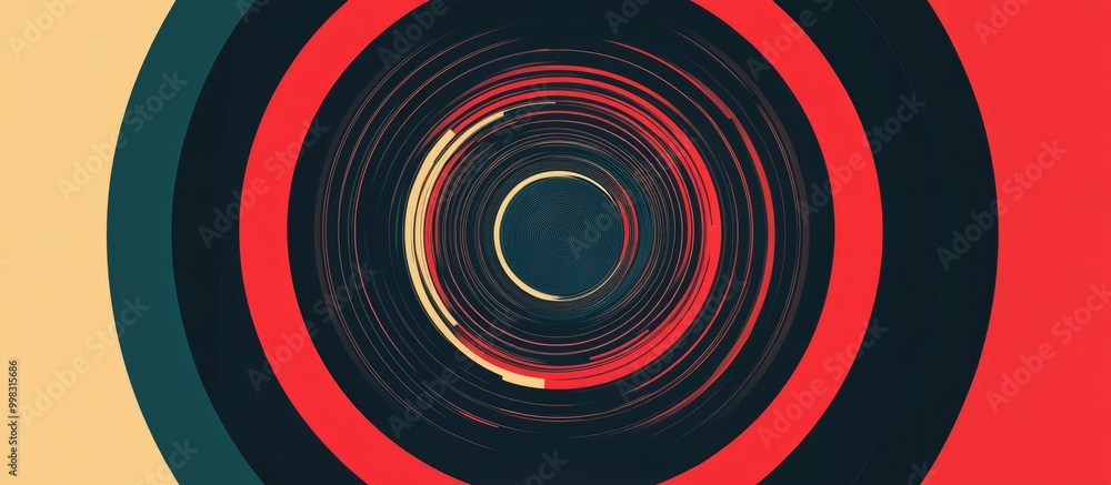 Aufkleber Abstract geometric design featuring a radial and concentric element