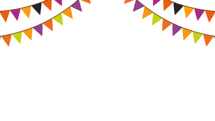 ハロウィンカラー　ガーランド　旗　フレーム　ベクター