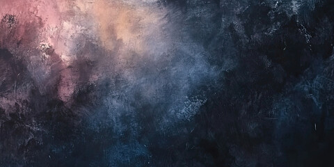 Obraz premium Oil paint strokes on wide canvas, mist smoke textured green background decorating art painting illustration, generated ai