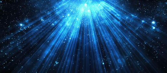 Naklejka premium Blue fantasy rays against a dark backdrop