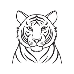 Tiger line art vector style illustration