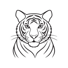 Tiger line art vector style illustration