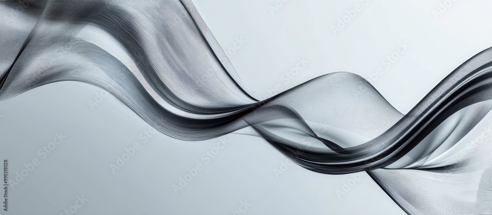 Poster 3d rendered abstract lines on a gray background showcasing a modern illustration technique