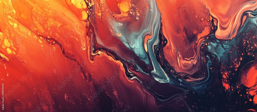 Poster abstract acrylic background with a marble effect textured paint strokes on paper suitable for web an
