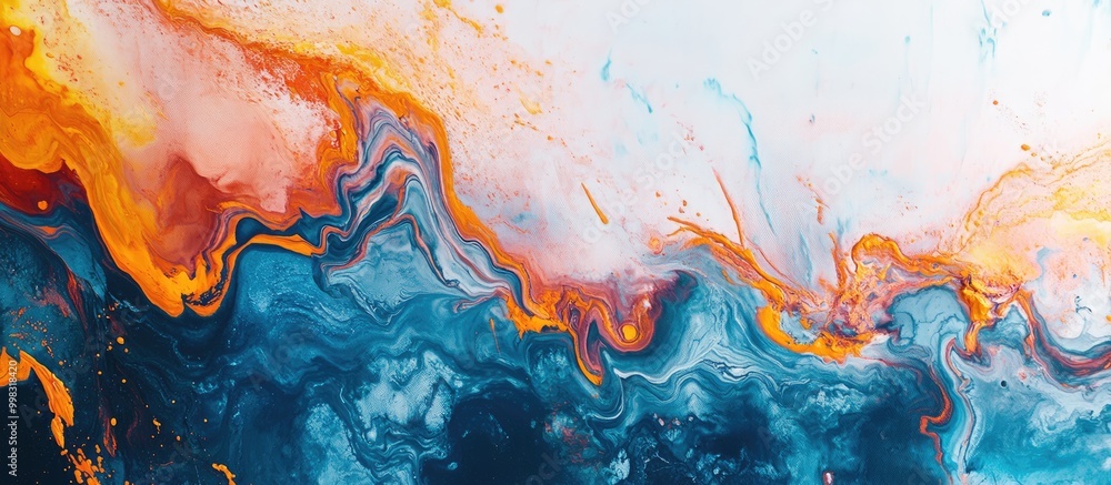 Poster abstract acrylic background featuring marble textures and paint strokes ideal for web and game desig