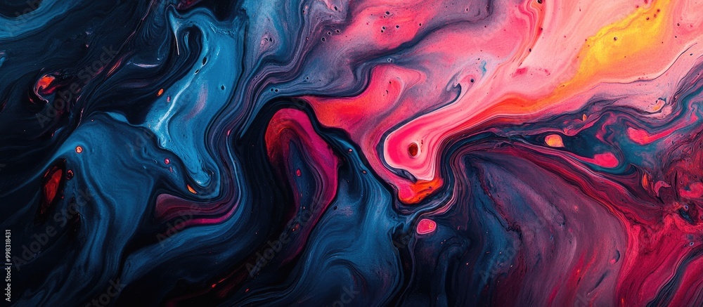 Poster abstract creative background with acrylic and marble effects paint stroke texture on paper suitable 