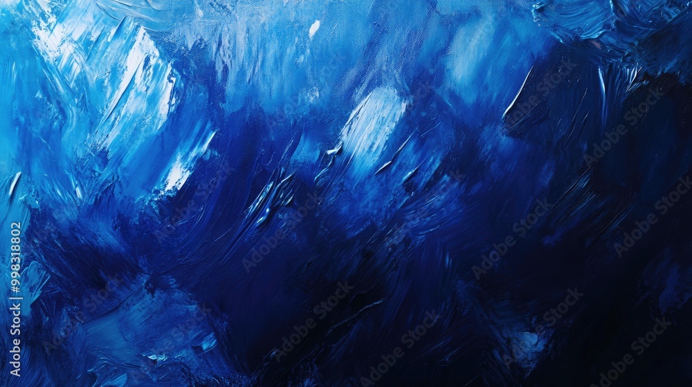 Aufkleber surreal artwork featuring blue paint strokes on a canvas with a large background in over 7k resoluti