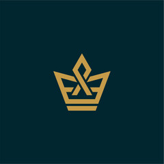 initial letter E crown logo for jewelry, king royal brand company logo design vector template