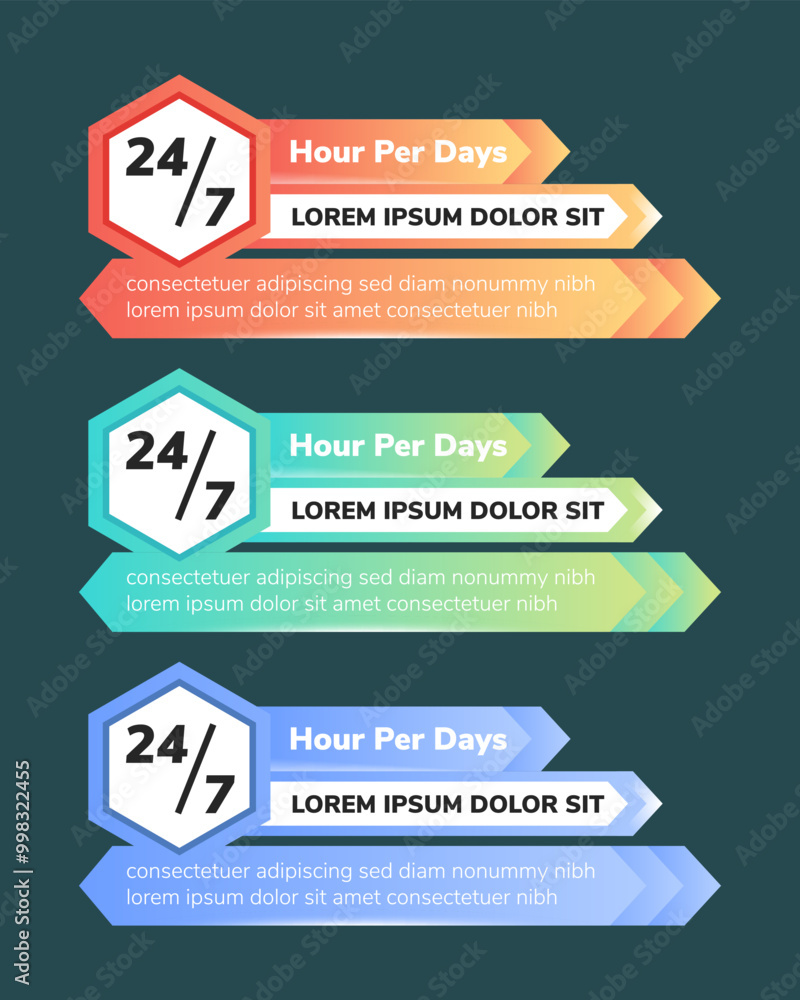 Poster vector infographic label design template with 3 gradient color options or steps. can be used for pro