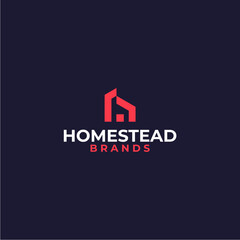 letter H with home logo design vector, initial g home idea vector logo design, real estate initial logo design idea
