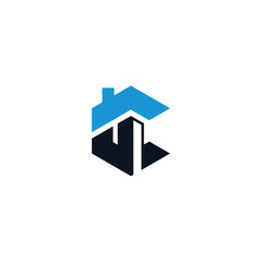 initial C house logo design vector, letter C logo design vector for construction, home, real estate, building, property