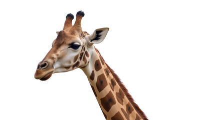 Obraz premium Giraffe is depicted isolated as an transparent PNG image
