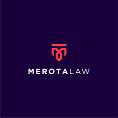 M lettering attorney pillar M law symbol design exclusive inspiration