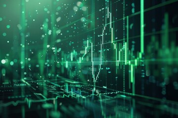 Obraz premium Digital Finance Growth with Stock Market Analysis and Financial Technology Trends