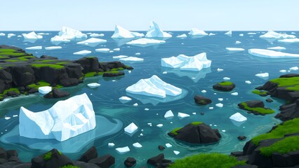 Warming Arctic: Melting Ice and Moss