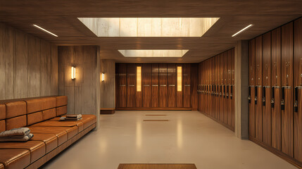 A locker room is a designated space, commonly found in gyms, sports facilities, schools, or workplaces.