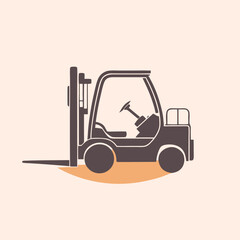 Fototapeta premium a forklift truck icon, vector silhouette, isolated on white background 