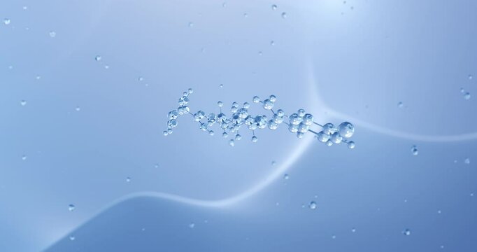 Chlorhexidine rotating molecular structure, 3d model of molecule, disinfectant, looped video