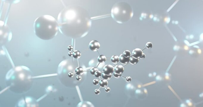 Levamisole rotating 3d molecule, molecular structure of miscellaneous antineoplastics, seamless video