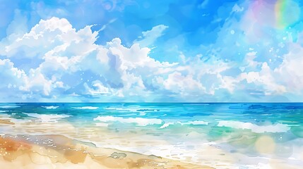 Obraz premium Beautiful Blue Skies with Nature, Bright Moon ,Cloud ,Beach scenery, Tree, night -Anime concept Background